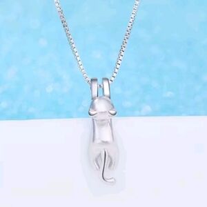 925 Sterling Silver Cat Pendant Necklace